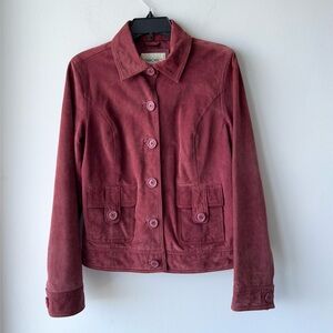 Vintage Cherokee Suede Leather Jacket Brick Red Womens Medium Western 70s